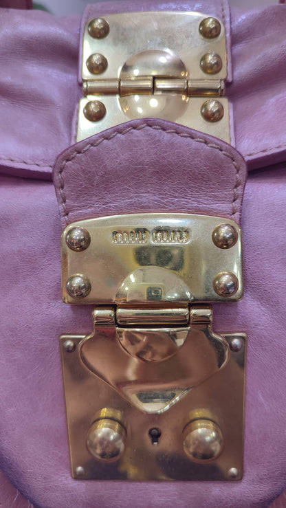 Miu Miu Pink Leather Bow Bag
