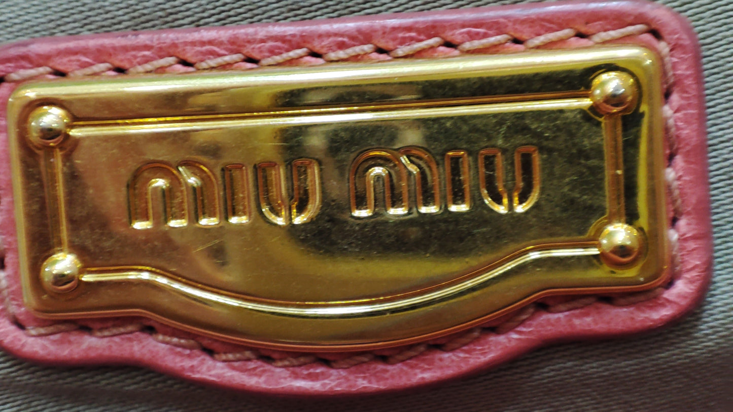 Miu Miu Pink Leather Bow Bag