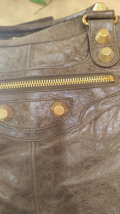 Balenciaga Motocross Brief Giant Chocolate Brown Bag