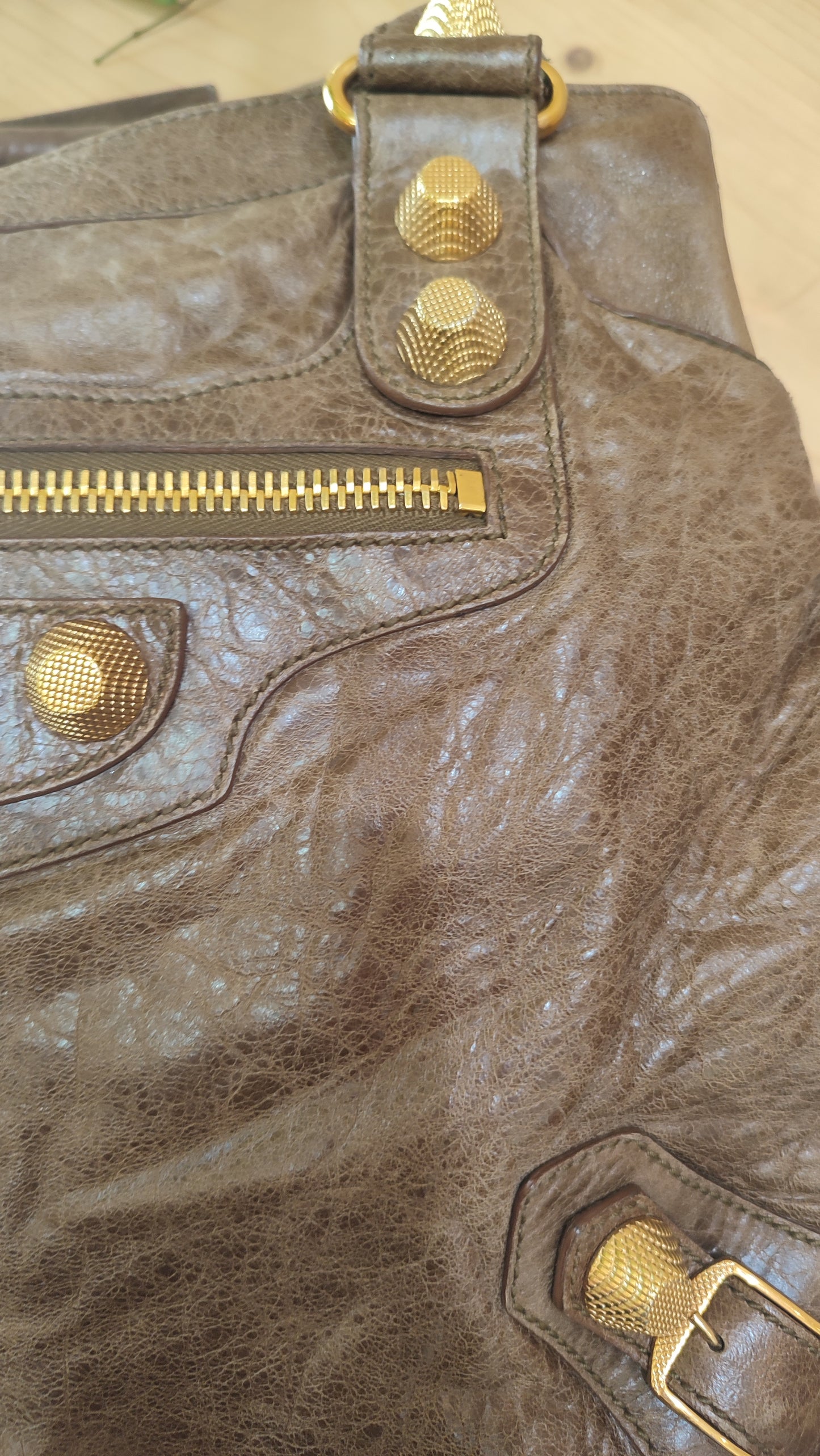 Balenciaga Motocross Brief Giant Chocolate Brown Bag