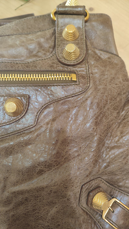 Balenciaga Motocross Brief Giant Chocolate Brown Bag