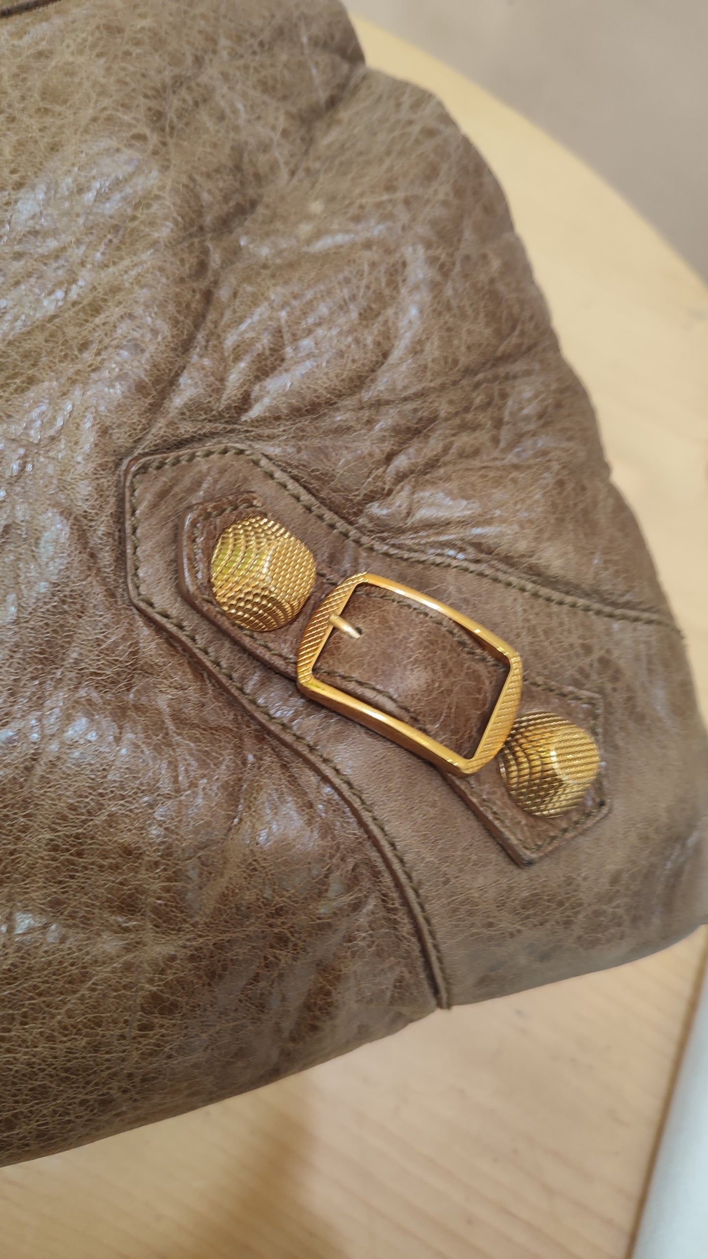 Balenciaga Motocross Brief Giant Chocolate Brown Bag