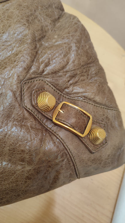 Balenciaga Motocross Brief Giant Chocolate Brown Bag