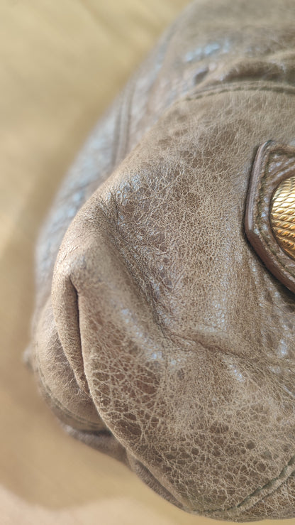 Balenciaga Motocross Brief Giant Chocolate Brown Bag