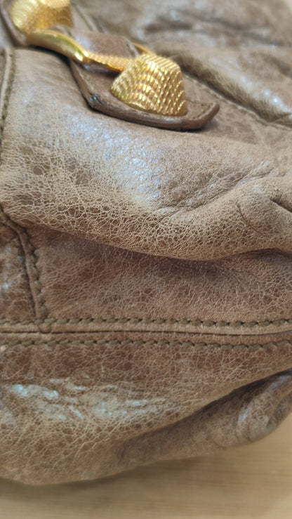 Balenciaga Motocross Brief Giant Chocolate Brown Bag