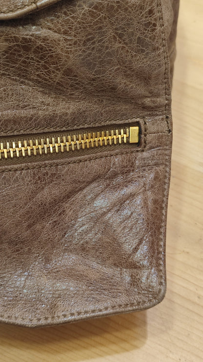 Balenciaga Motocross Brief Giant Chocolate Brown Bag