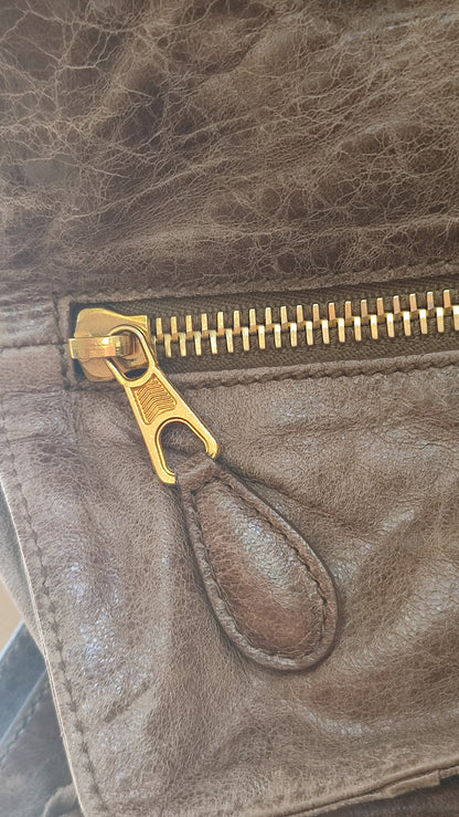 Balenciaga Motocross Brief Giant Chocolate Brown Bag