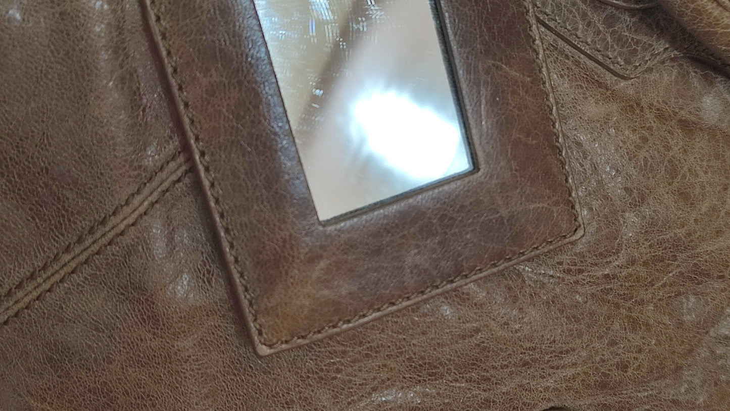 Balenciaga Motocross Brief Giant Chocolate Brown Bag