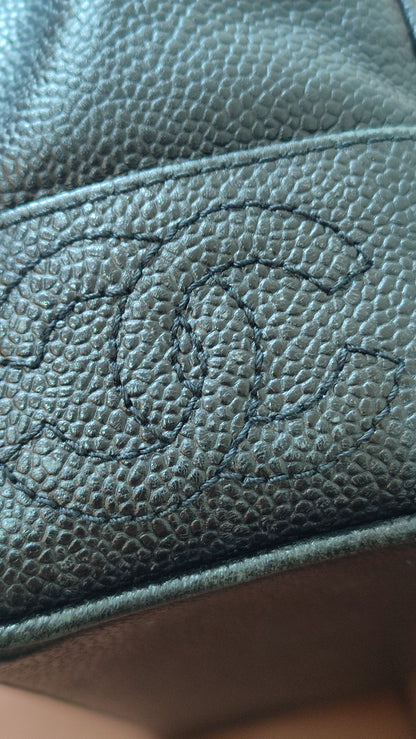Chanel Triple Coco CC Chain Caviar Shoulder Bag Black Caviar Series 4