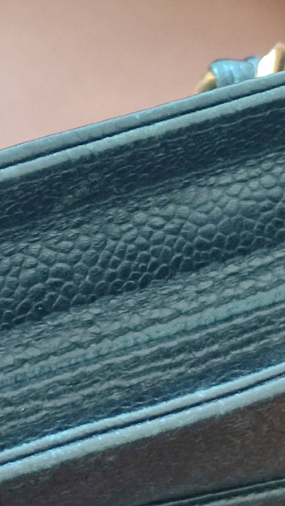 Chanel Triple Coco CC Chain Caviar Shoulder Bag Black Caviar Series 4