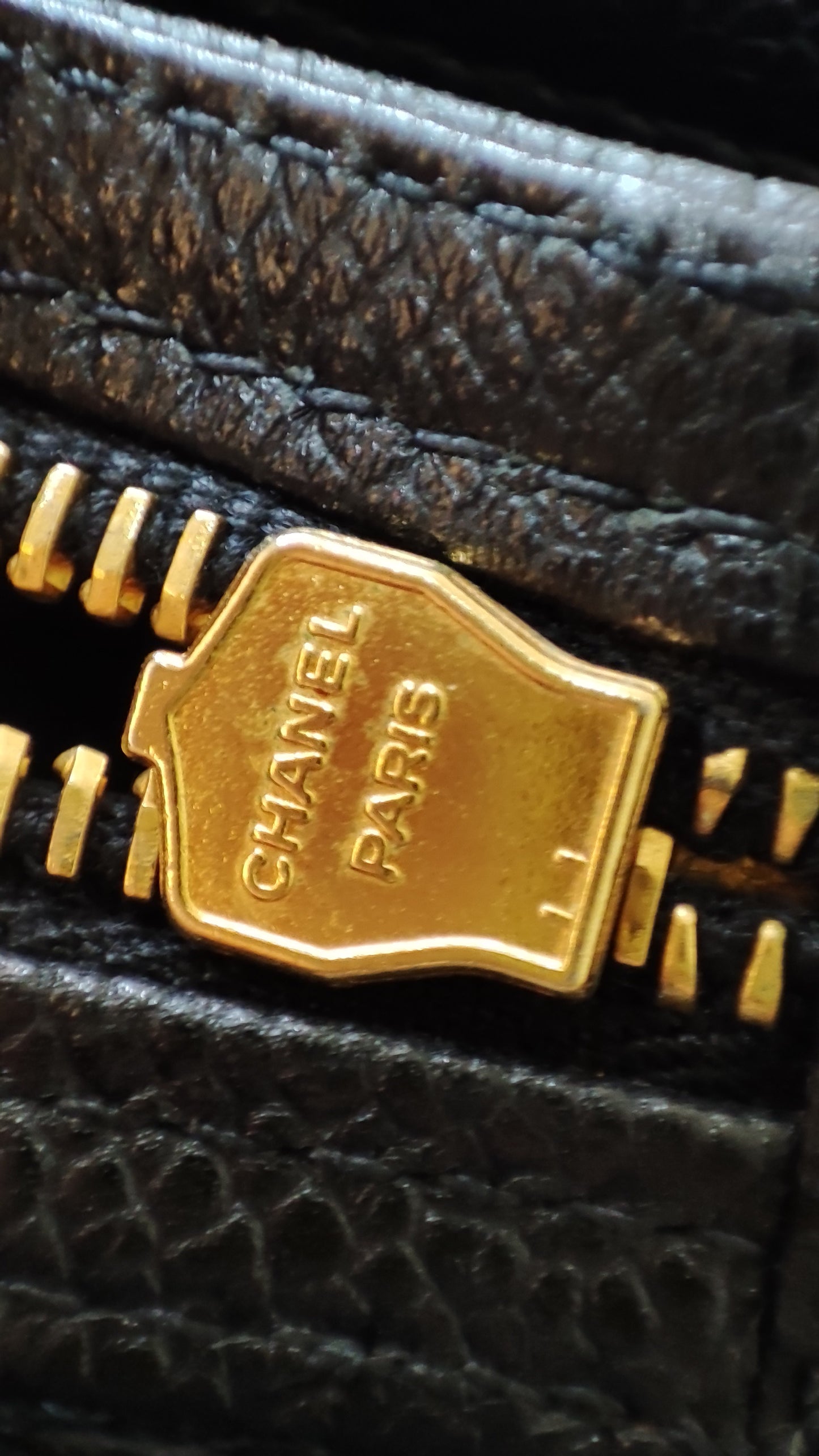 Chanel Triple Coco CC Chain Caviar Shoulder Bag Black Caviar Series 4