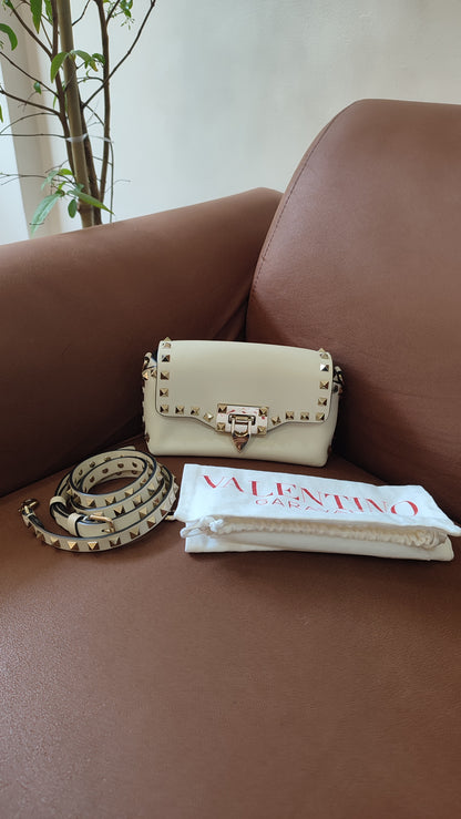 Valentino Garavani Rockstud Mini Ivory Crossbody Bag