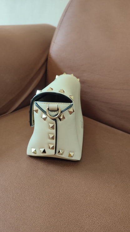 Valentino Garavani Rockstud Mini Ivory Crossbody Bag