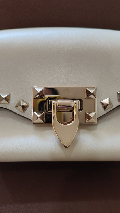 Valentino Garavani Rockstud Mini Ivory Crossbody Bag