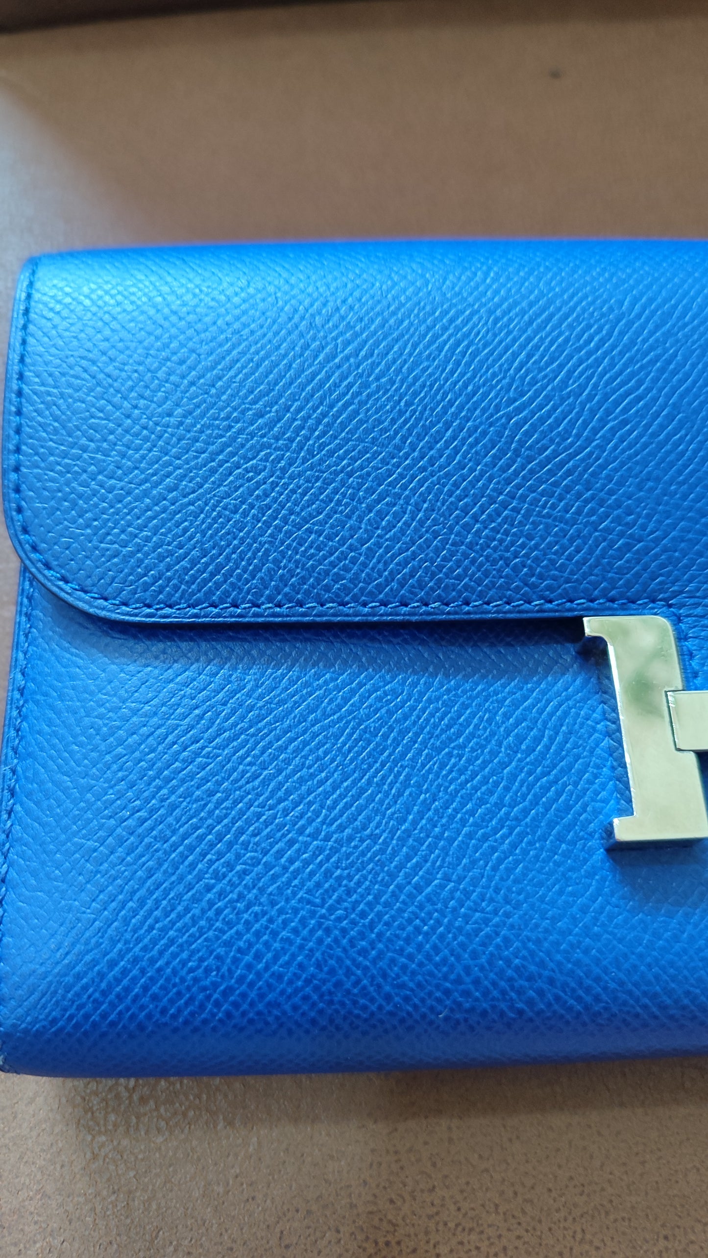 Hermes Constance Long Wallet Epsom Bleu Royal Stamp R 2014