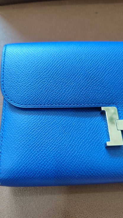 Hermes Constance Long Wallet Epsom Bleu Royal Stamp R 2014