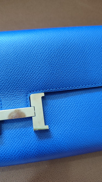 Hermes Constance Long Wallet Epsom Bleu Royal Stamp R 2014