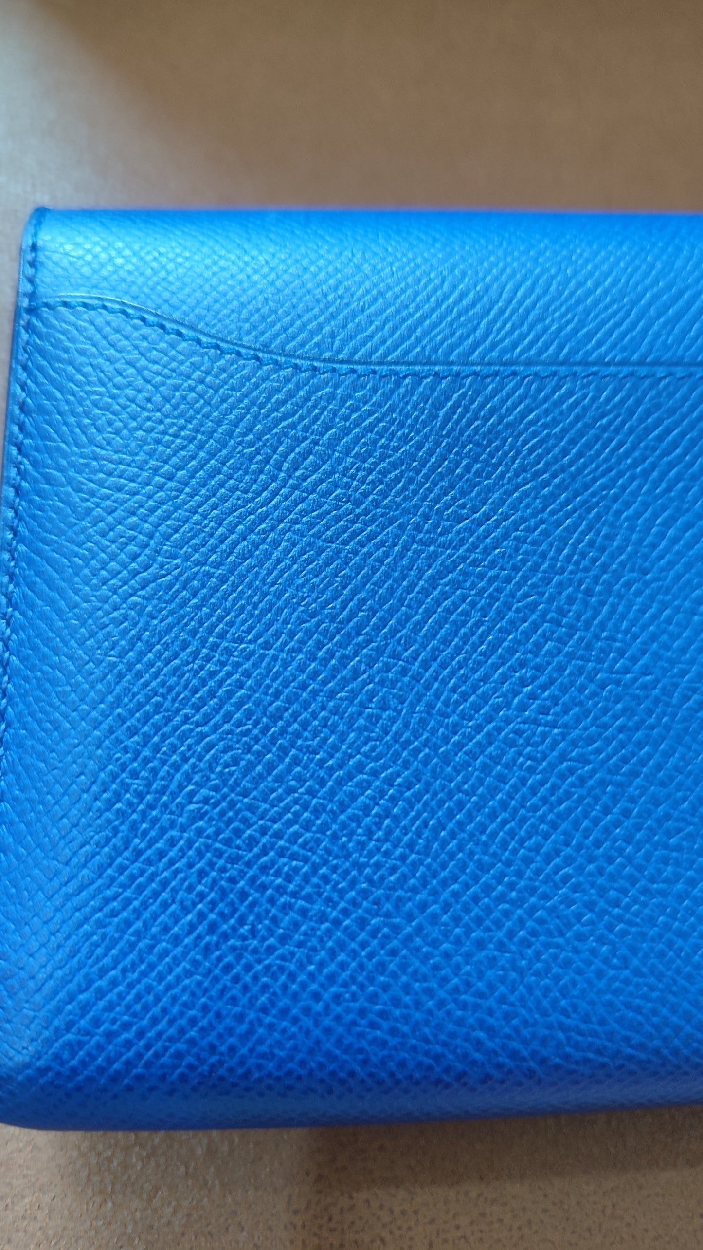Hermes Constance Long Wallet Epsom Bleu Royal Stamp R 2014
