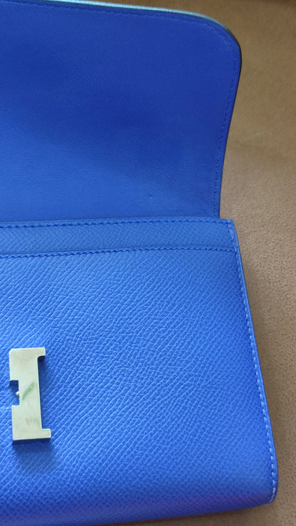 Hermes Constance Long Wallet Epsom Bleu Royal Stamp R 2014
