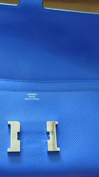 Hermes Constance Long Wallet Epsom Bleu Royal Stamp R 2014
