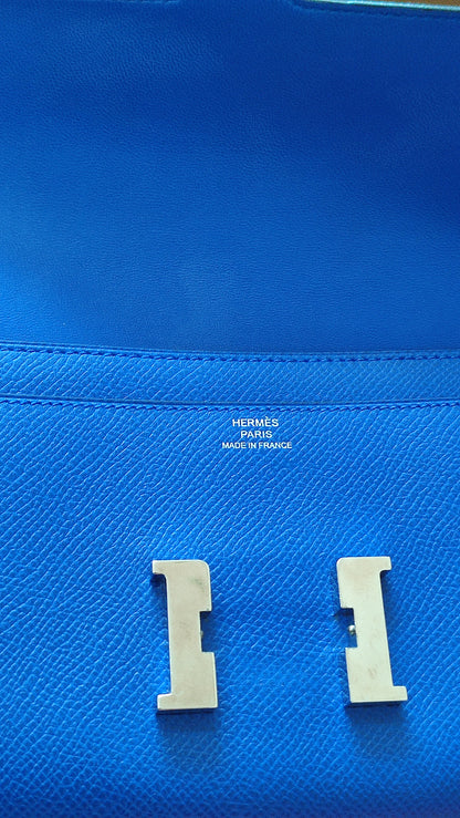 Hermes Constance Long Wallet Epsom Bleu Royal Stamp R 2014