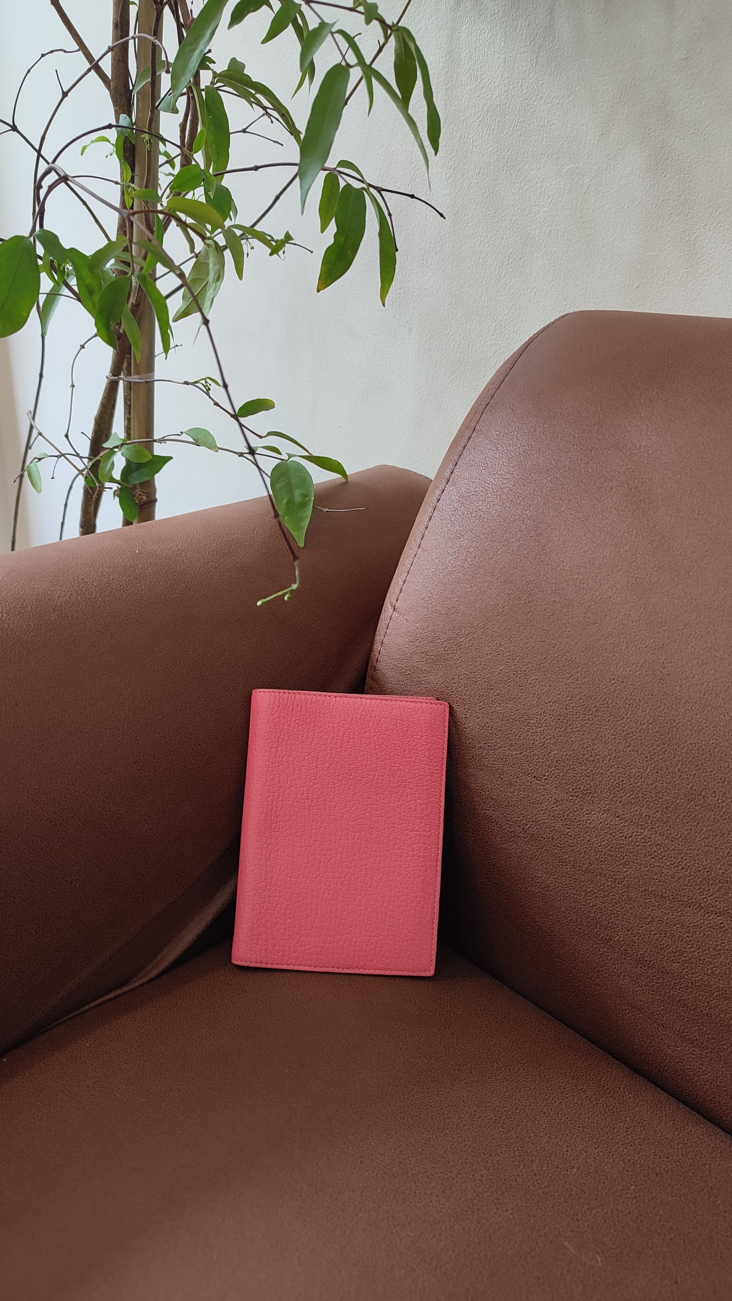 Hermes Passport Holder Pink Chevre Mysore Stamp X 2016