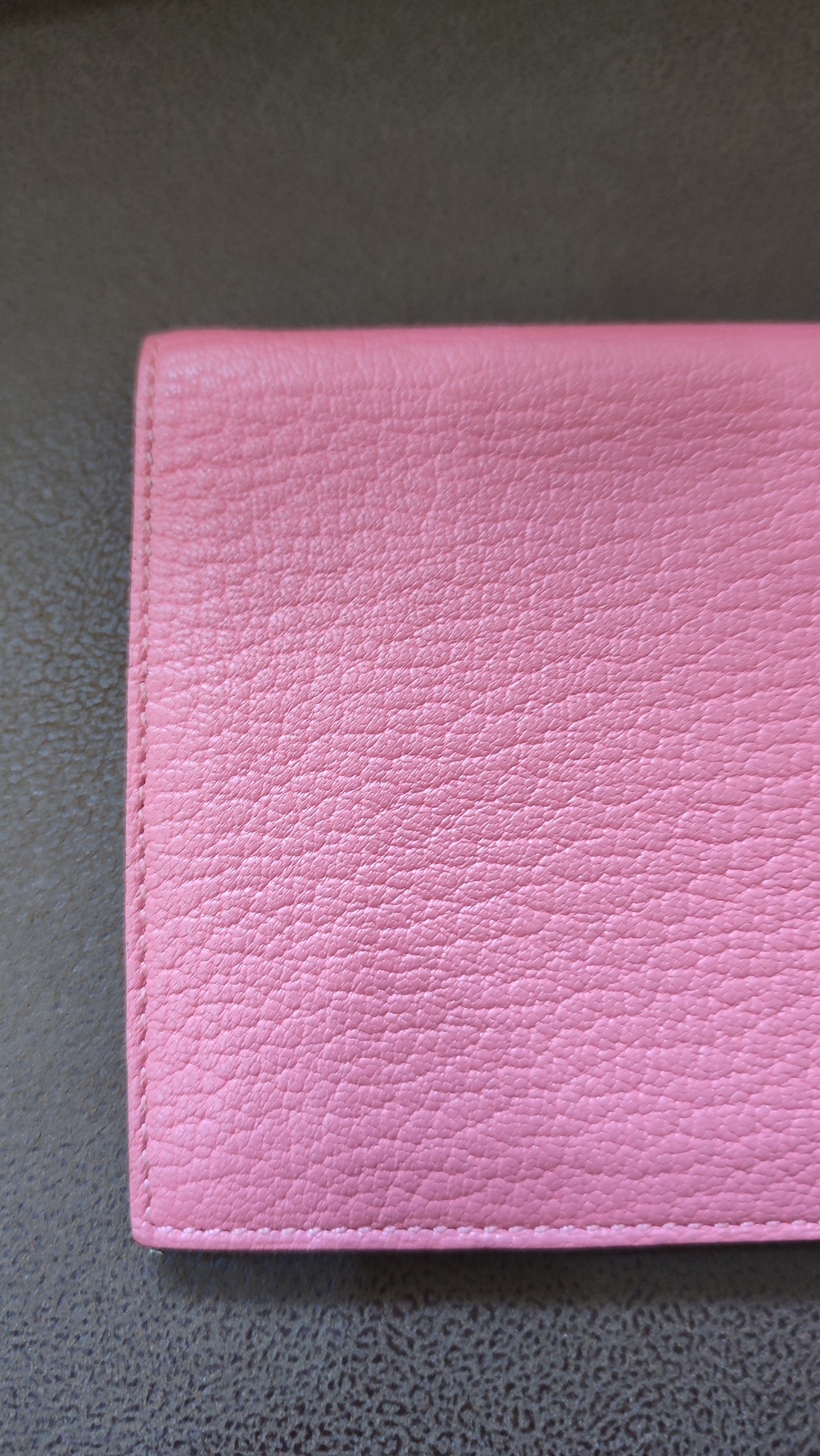 Hermes Passport Holder Pink Chevre Mysore Stamp X 2016