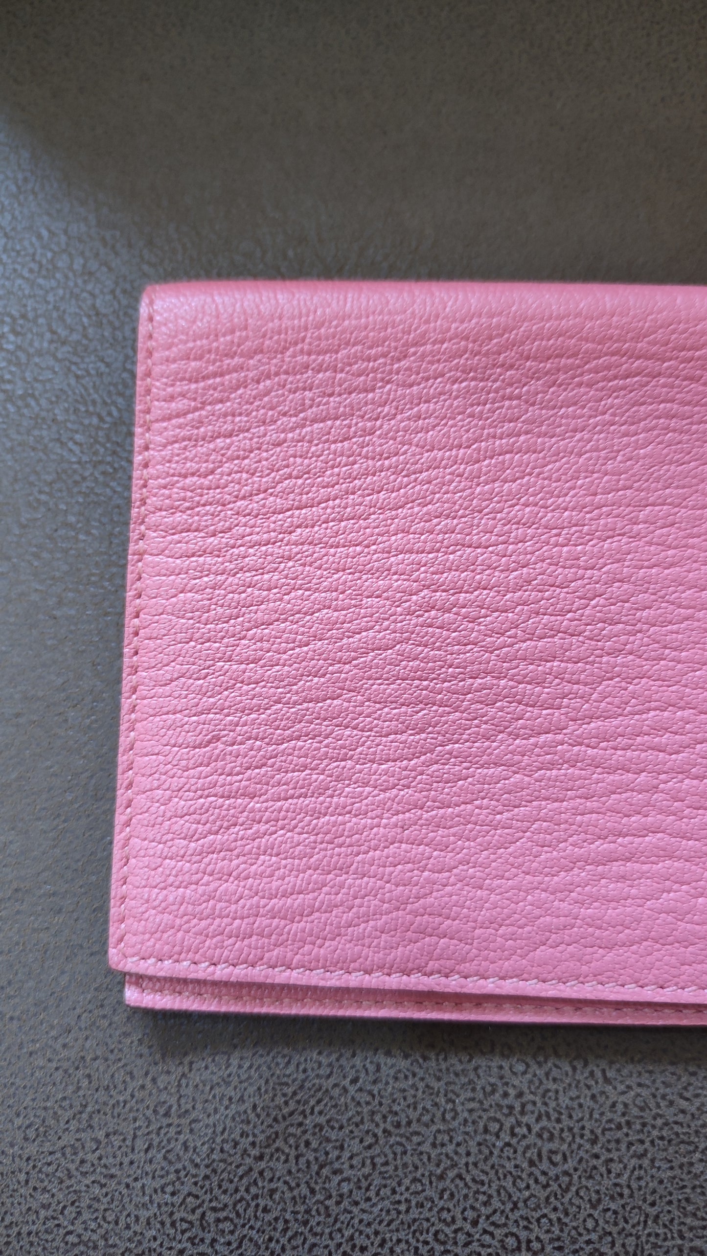 Hermes Passport Holder Pink Chevre Mysore Stamp X 2016