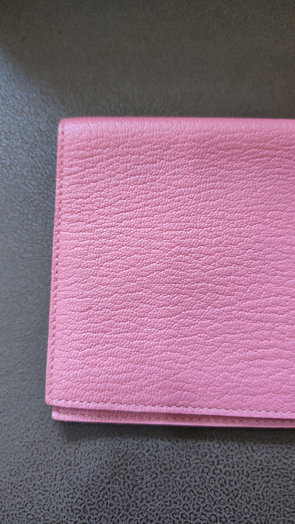 Hermes Passport Holder Pink Chevre Mysore Stamp X 2016