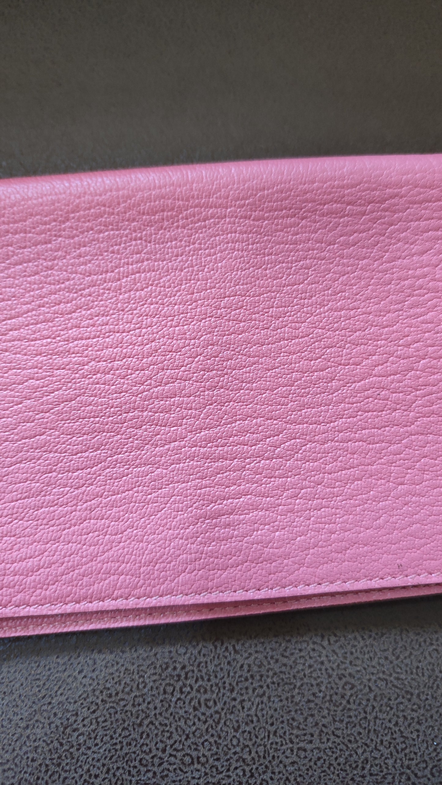 Hermes Passport Holder Pink Chevre Mysore Stamp X 2016