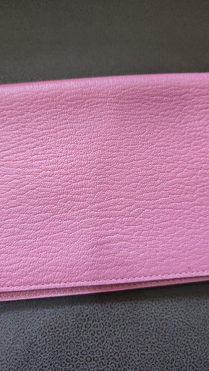 Hermes Passport Holder Pink Chevre Mysore Stamp X 2016