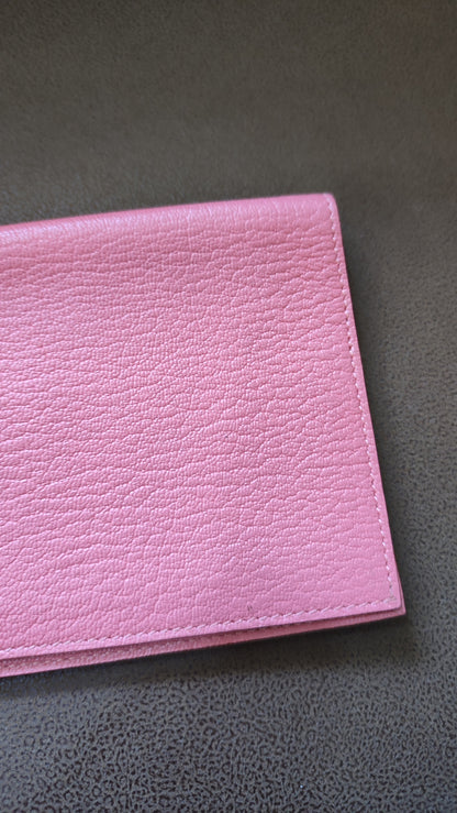 Hermes Passport Holder Pink Chevre Mysore Stamp X 2016