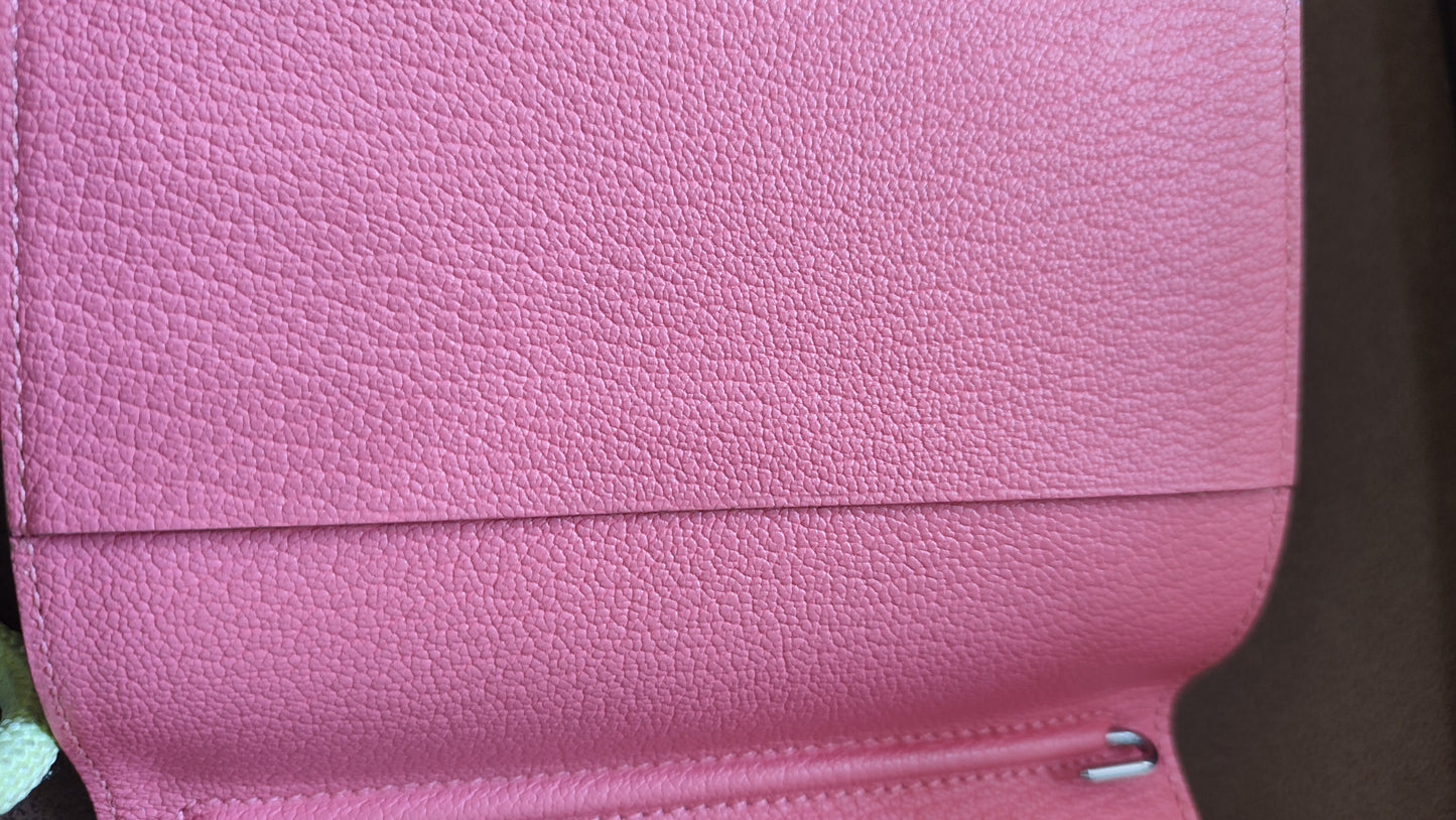 Hermes Passport Holder Pink Chevre Mysore Stamp X 2016
