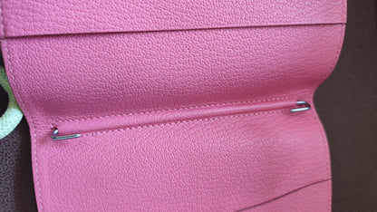 Hermes Passport Holder Pink Chevre Mysore Stamp X 2016