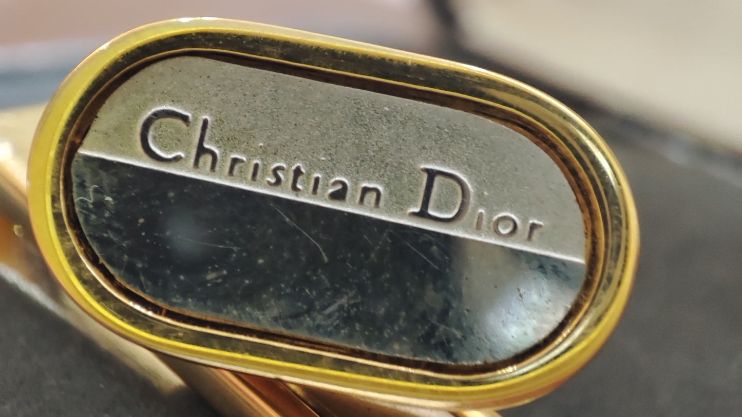 Dior Gold Tone Tie Pin and Cufflinks