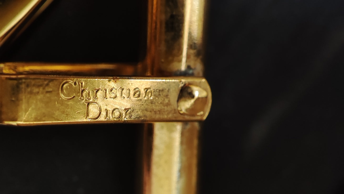 Dior Gold Tone Tie Pin and Cufflinks