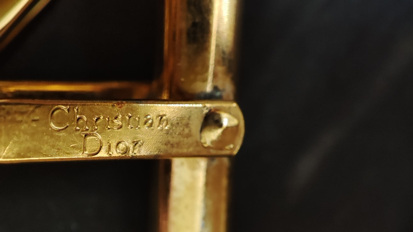 Dior Gold Tone Tie Pin and Cufflinks