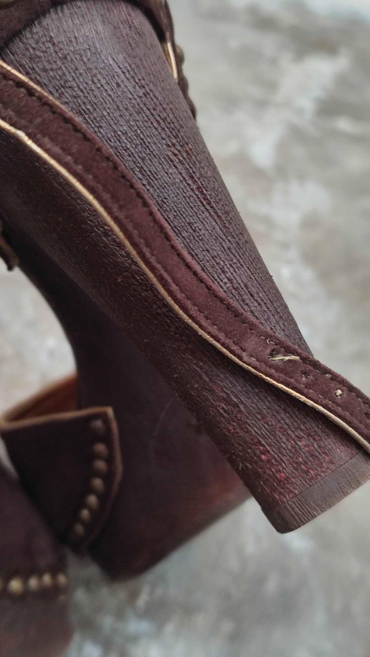 Prada Peep-Toe Suede Pumps Brown Size 37