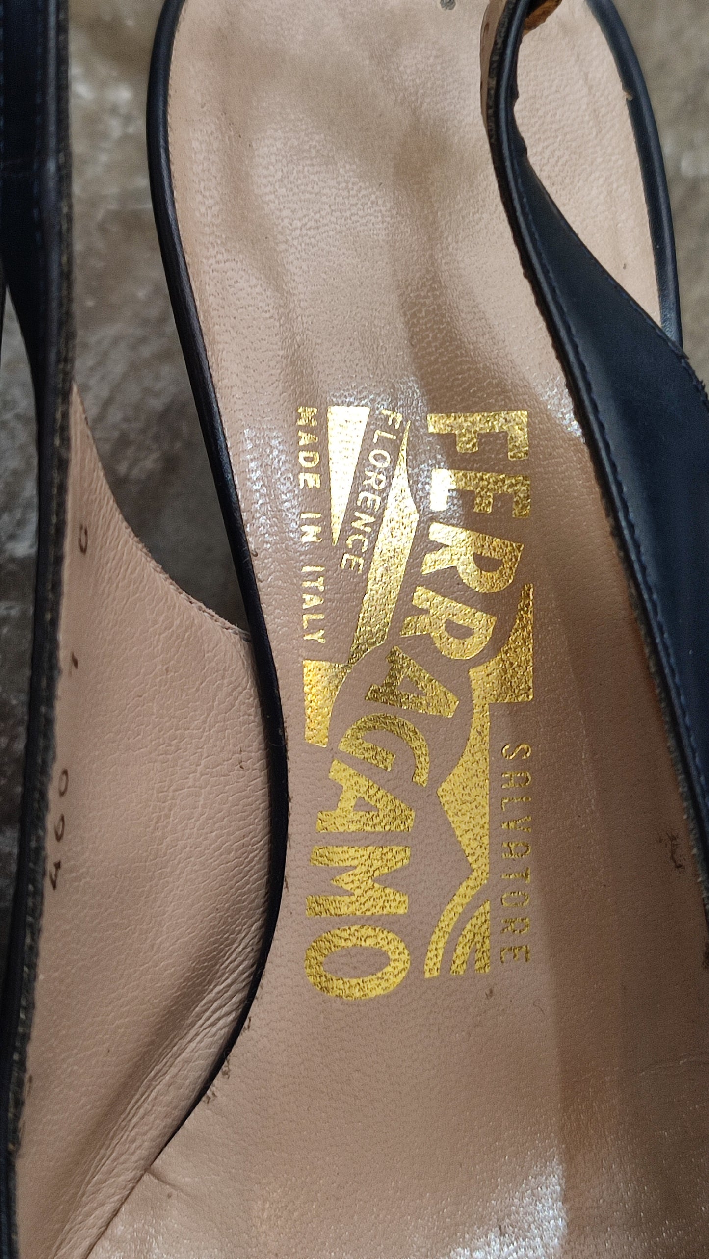 Salvatore Ferragamo Slingback Heels Black Size 7C