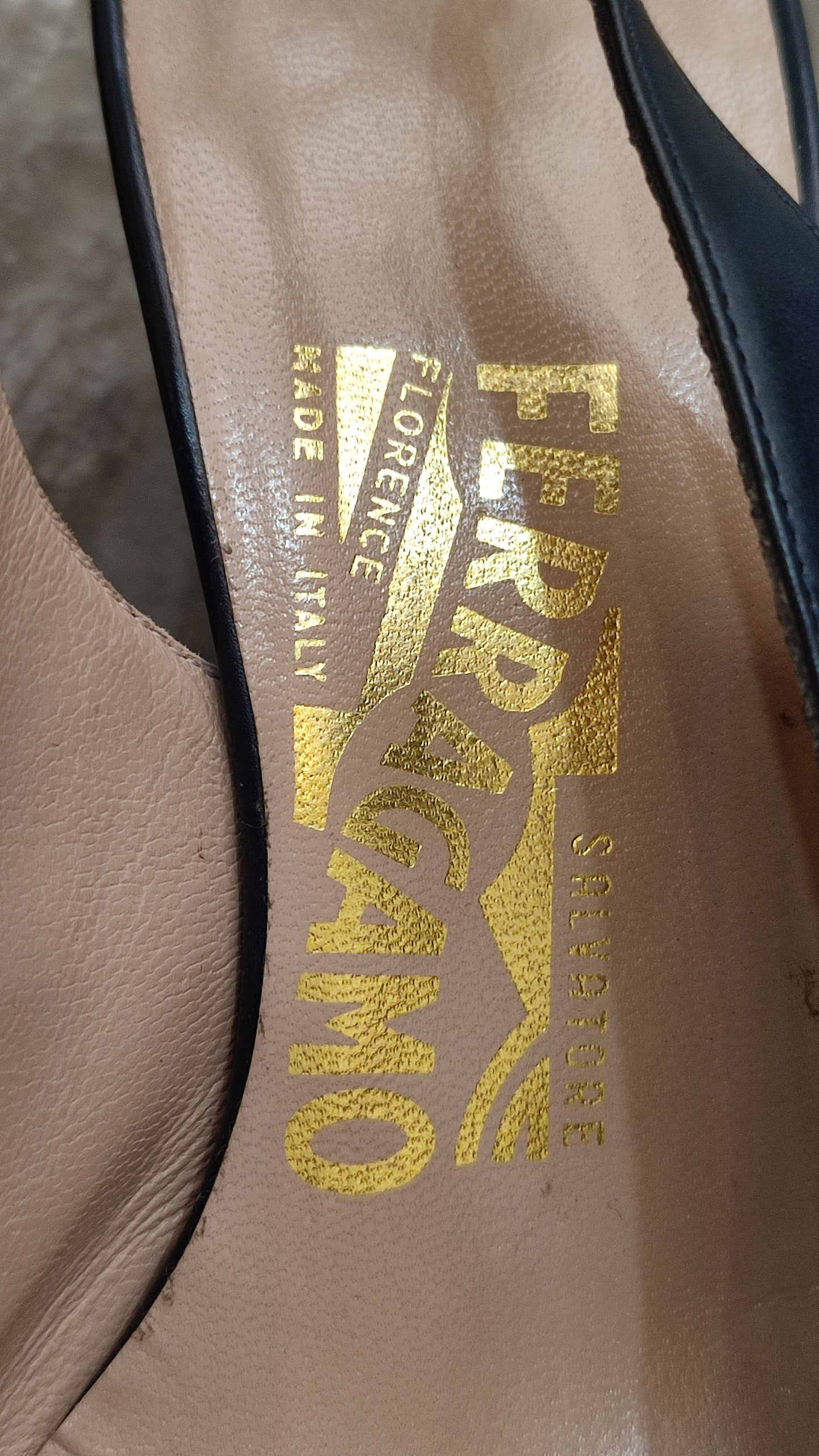 Salvatore Ferragamo Slingback Heels Black Size 7C