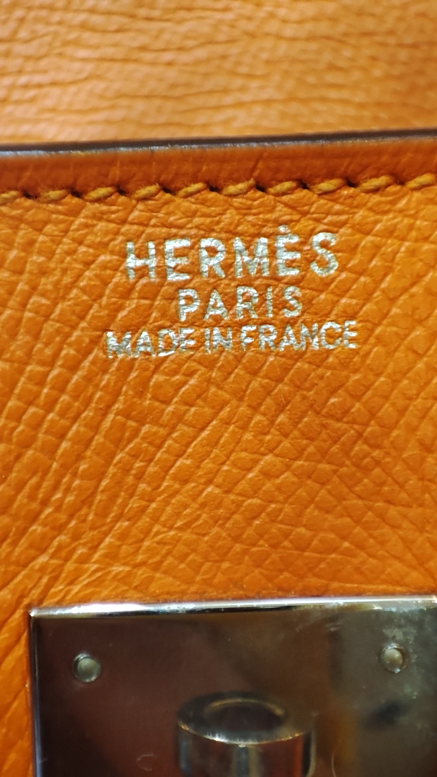 Hermes Birkin 30 Orange Epsom Stamp I Square 2005