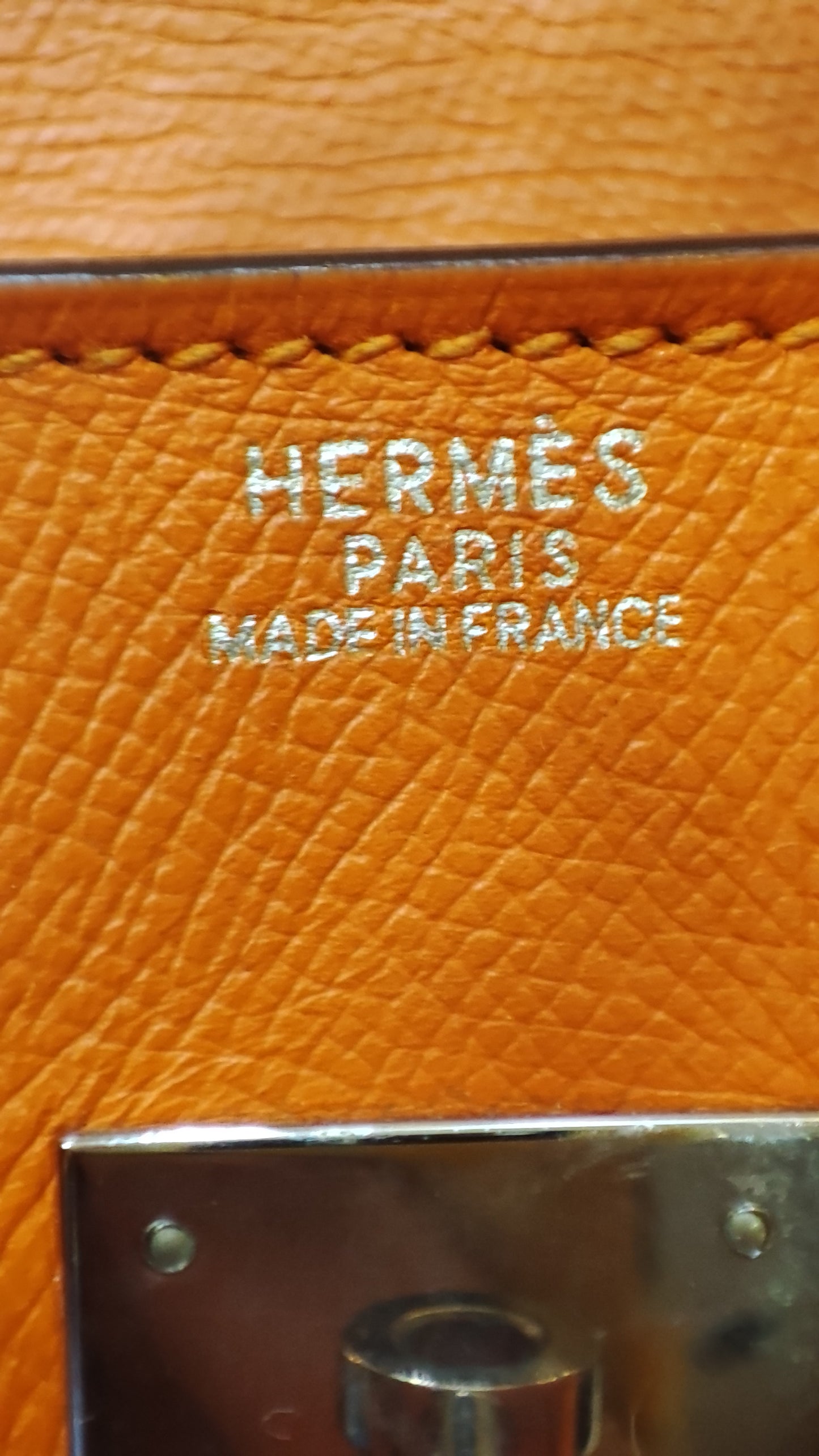 Hermes Birkin 30 Orange Epsom Stamp I Square 2005