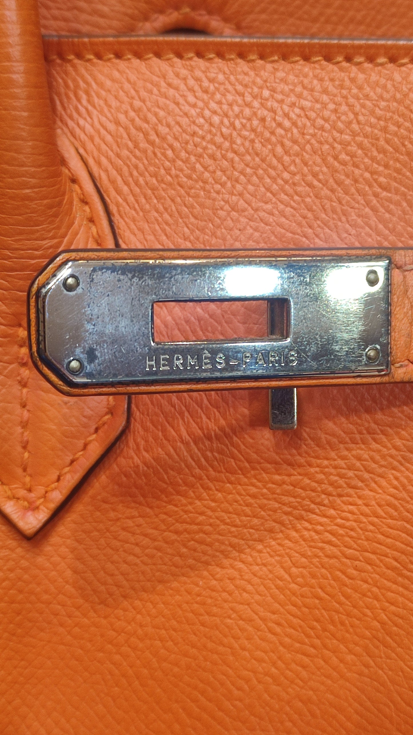 Hermes Birkin 30 Orange Epsom Stamp I Square 2005