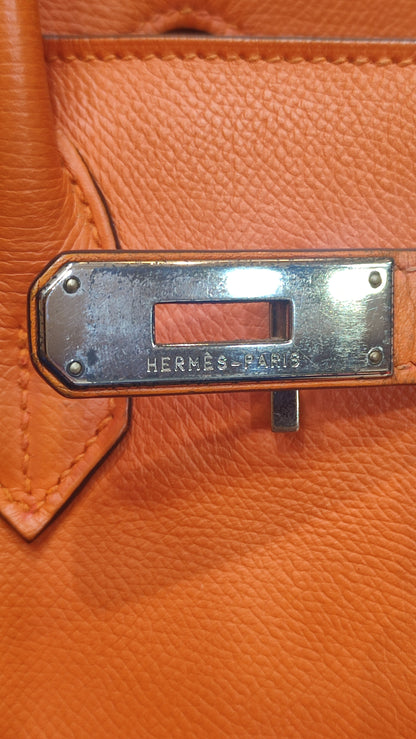 Hermes Birkin 30 Orange Epsom Stamp I Square 2005