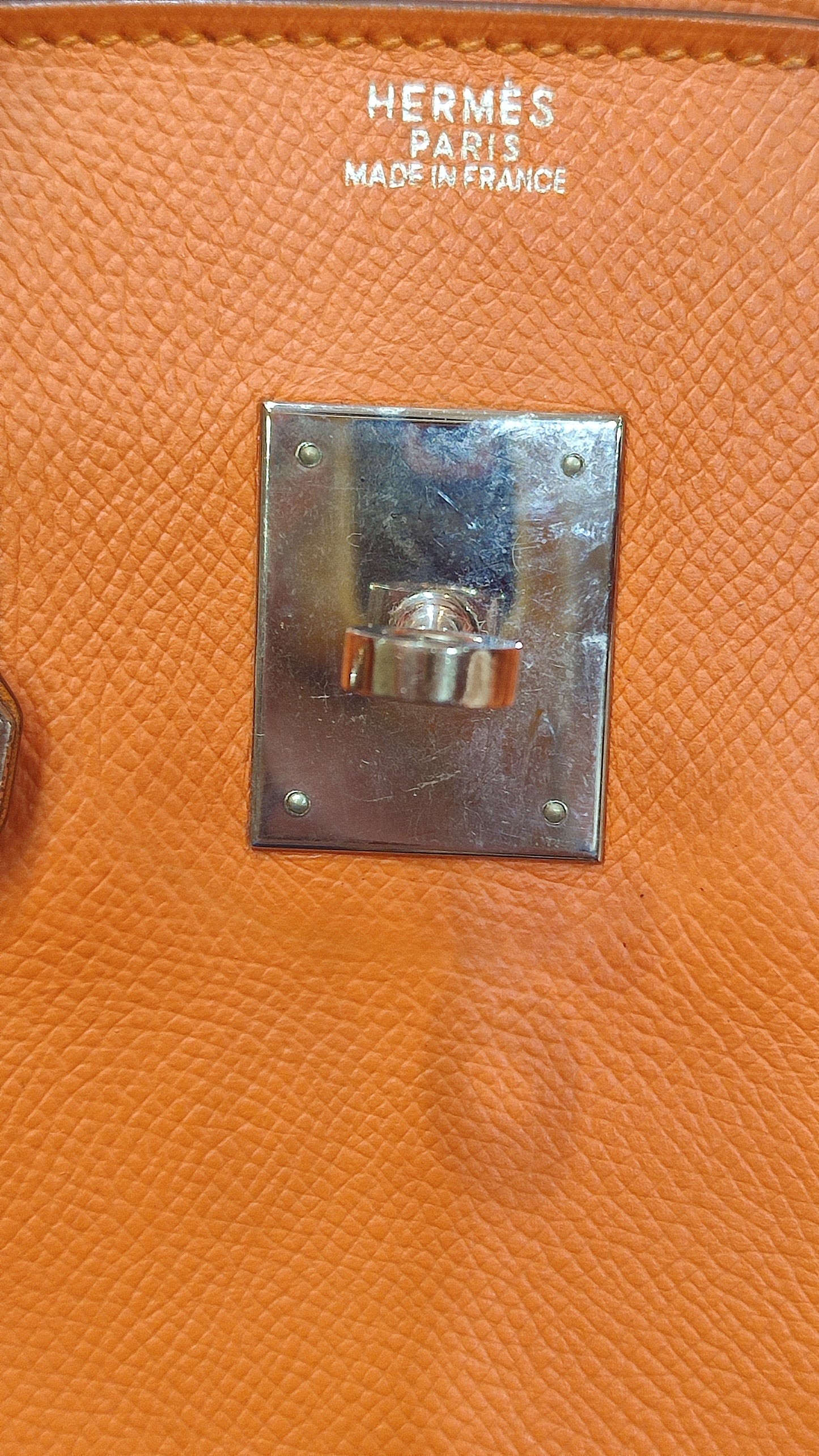 Hermes Birkin 30 Orange Epsom Stamp I Square 2005