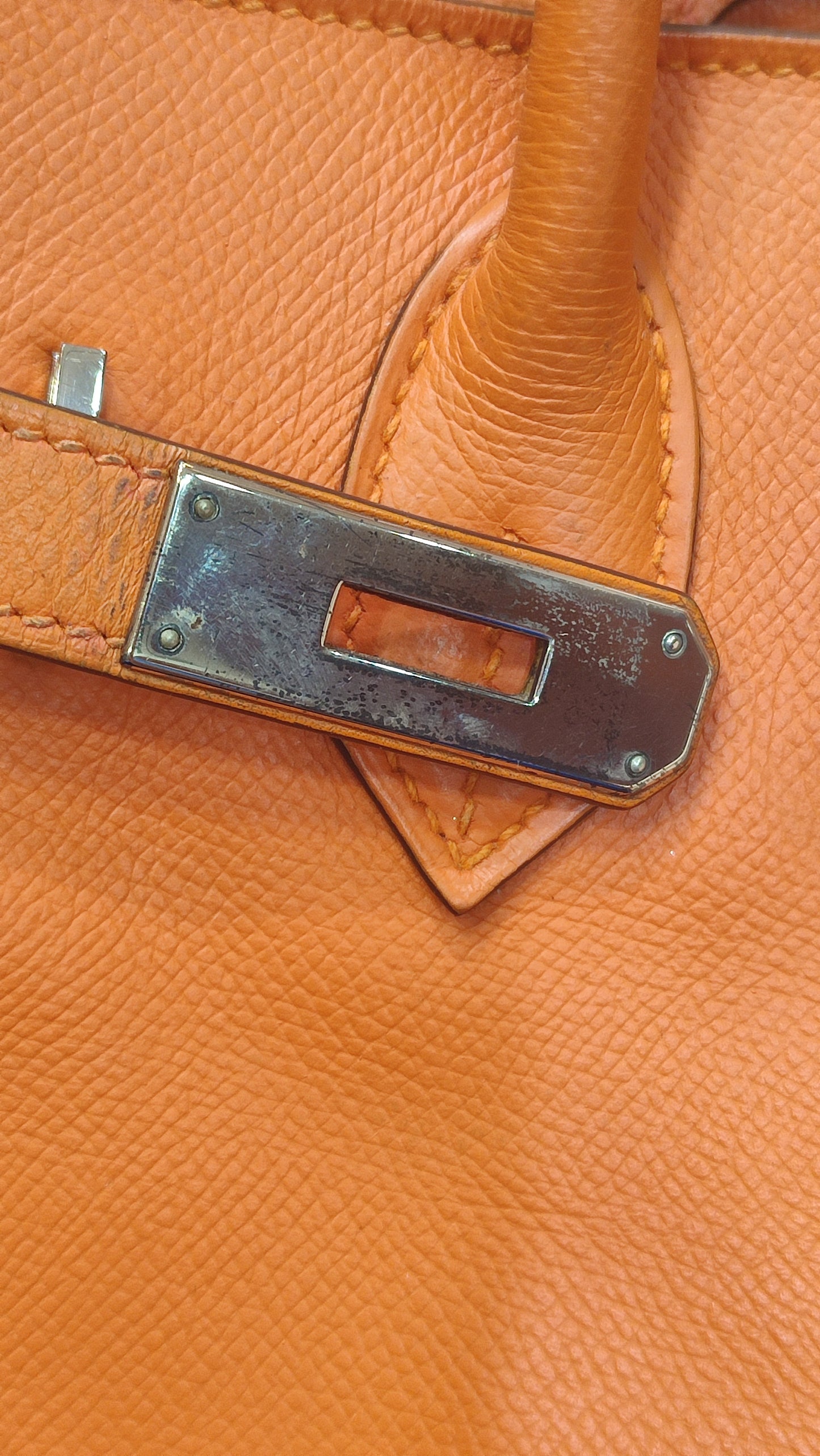 Hermes Birkin 30 Orange Epsom Stamp I Square 2005