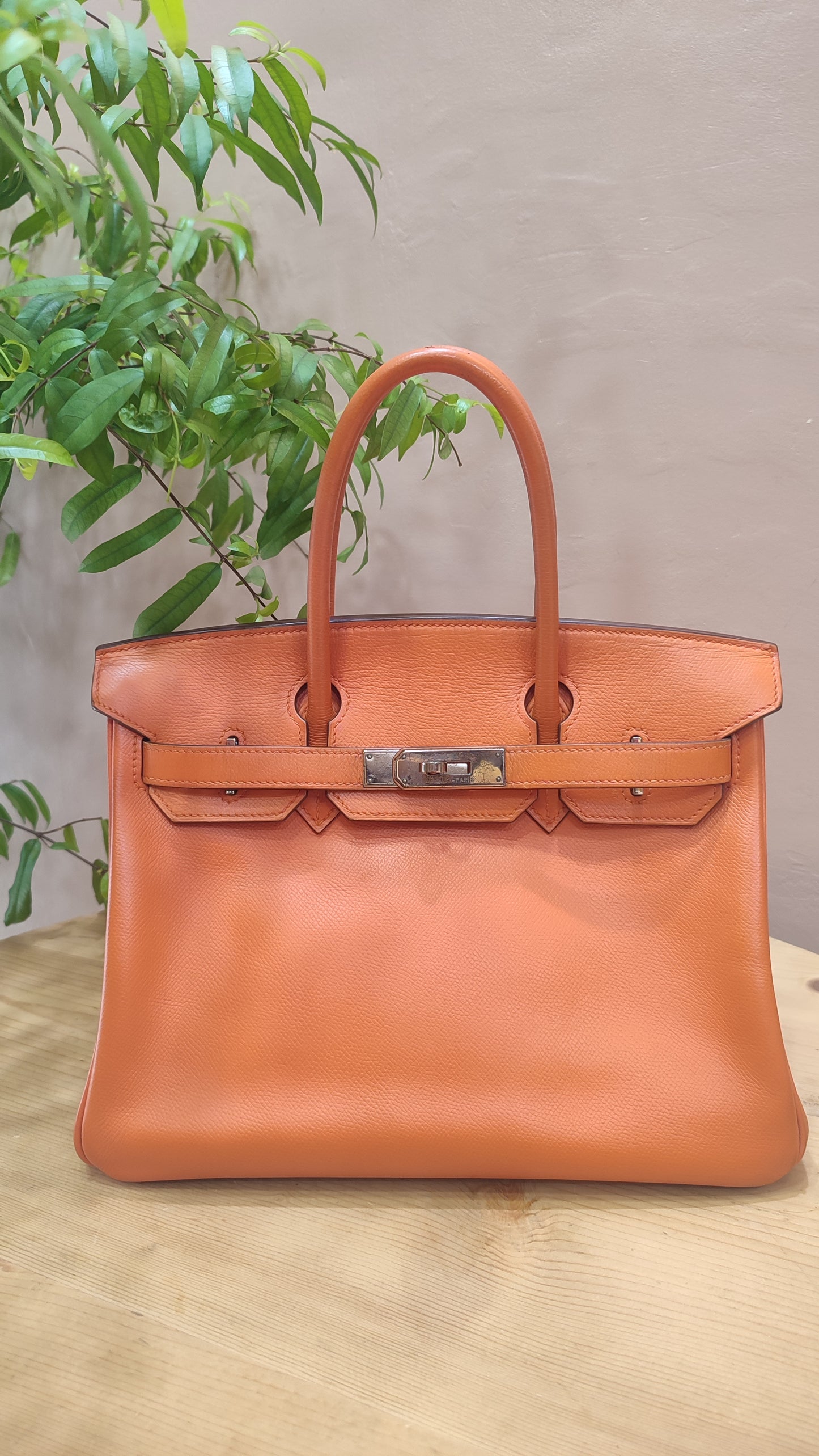 Hermes Birkin 30 Orange Epsom Stamp I Square 2005