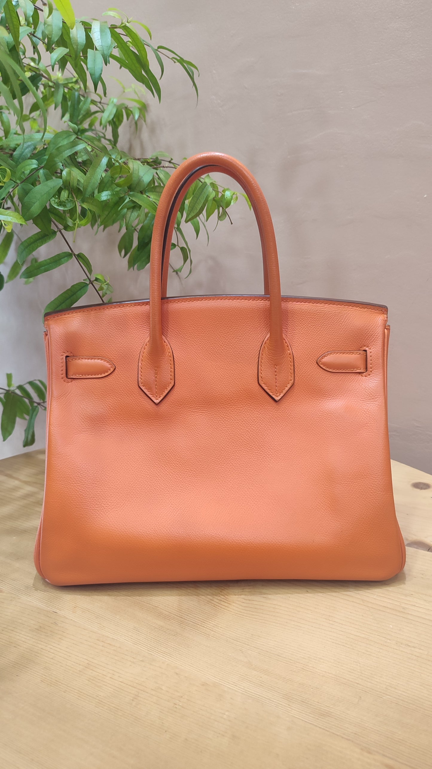 Hermes Birkin 30 Orange Epsom Stamp I Square 2005
