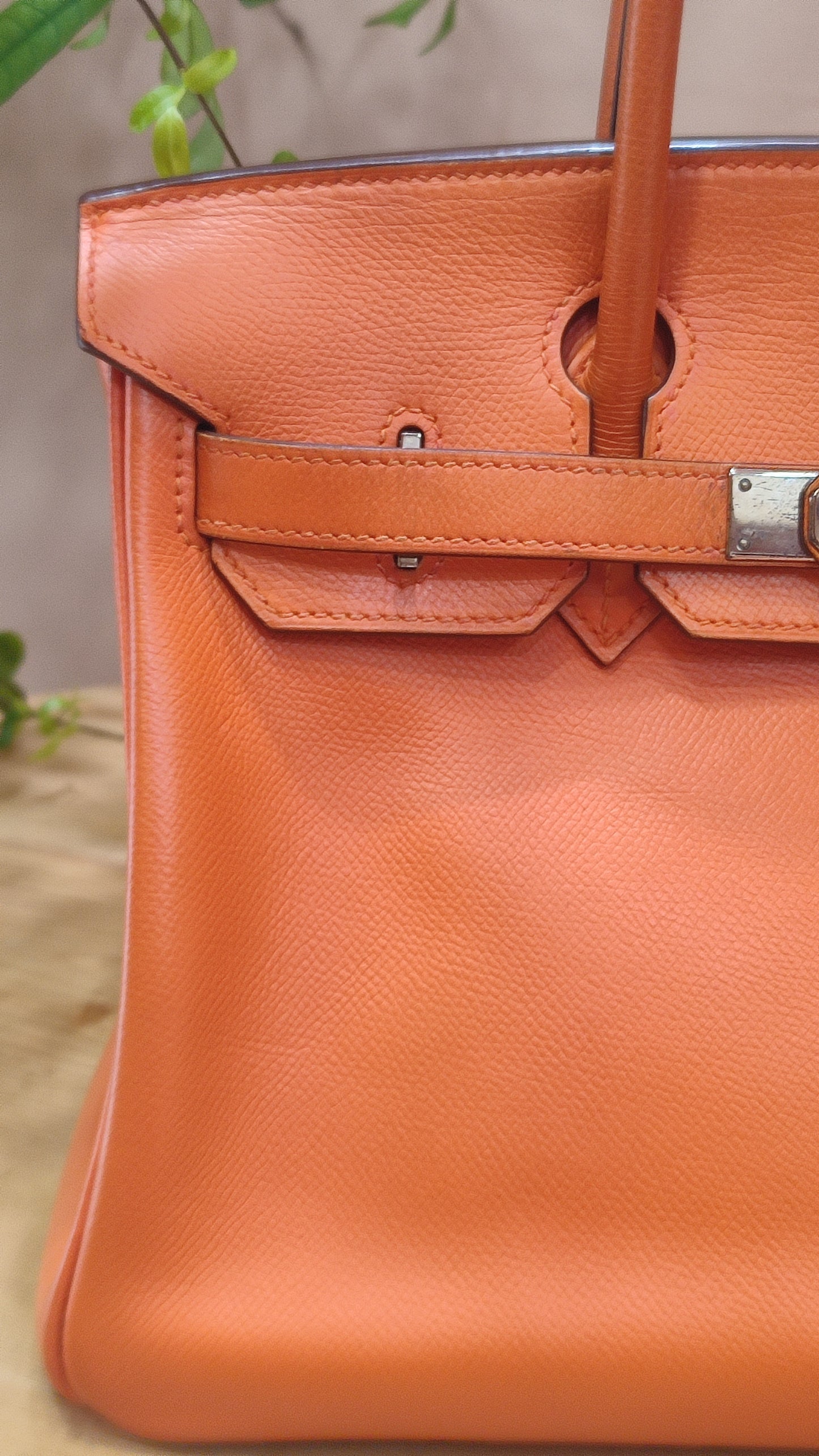 Hermes Birkin 30 Orange Epsom Stamp I Square 2005