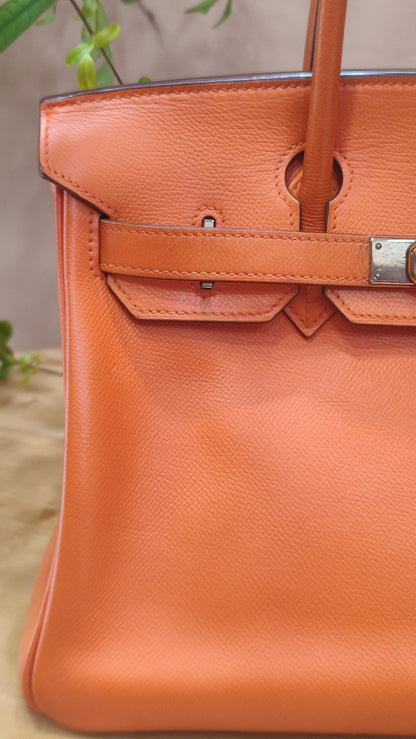 Hermes Birkin 30 Orange Epsom Stamp I Square 2005